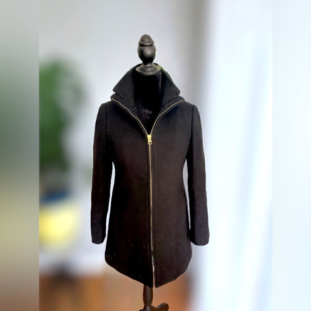 J. Crew Villa Coat Parka in Italian stadium-cloth wool Gold Full Zipper Size 0P - Picture 3 of 16